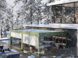 pergola bioclimatica con copertura in vetro lineglass glasshouse ke boutique della tenda